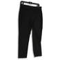 Womens Black Flat Front Pockets Straight Leg Pull-On Dress Pants Size Large image number 1