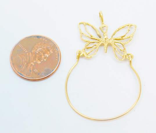 10K Yellow Gold Filigree Butterfly Pendant 1.7g image number 5