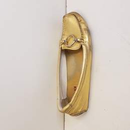 Prada Driving Loafer Women's Sz.39.5 Metallic Gold With COA By Authenticate First