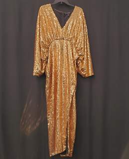 Elouii Women Gold Sequin Dress Sz 18 NWT
