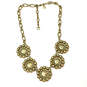 Designer J. Crew Gold-Tone Clear Crystal Cut Stone Statement Necklace image number 2