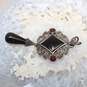 Artisan SU Sterling Silver Onyx And Garnet Pendant image number 3