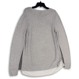 NWT Womens Gray Shirttail Hem Long Sleeve Pullover Sweater Size XL alternative image