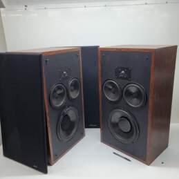 VTG. Pair Of Polk Audio 10A Speakers Untested P/R Approx. 16x28 In.