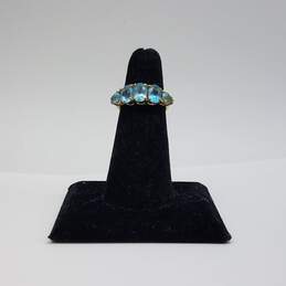 Sanuk 10k Gold Blue Gemstone Sz 5 1/2 Ring 2.4g alternative image