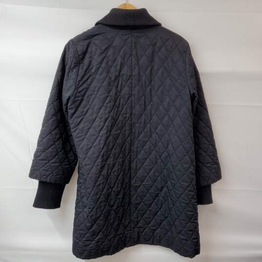 Eileen Fisher Cotton Nylon Blend Full Zip Black Jacket Women's LG image number 2
