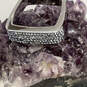 Designer Henri Bendel Silver-Tone Rhinestone Square Fashion Band Ring image number 1