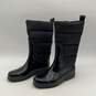 Womens Cabot Black Round Toe Mid-Calf Waterproof Quilted High Rain Boots Size 6 image number 3