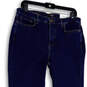 Womens Blue Denim Medium Wash Stretch Pockets Slim Straight Jeans 12 image number 3