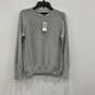 NWT Womens Gray Studded Long Sleeve Crew Neck Pullover Sweater Size Small image number 1