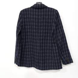 Ann Taylor Navy Plaid Blazer Suit Jacket Size 6 - NWT alternative image