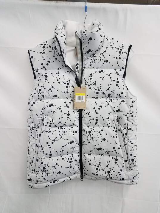 Nike ACG White and Black Polka-Dot Puffer Vest SZ S NWT image number 1