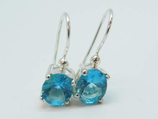 Contemporary 925 Blue & Green CZ Earrings 20.3g image number 5
