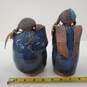 Val Knight Studio Handmade Pottery Women Blue Matched Pair Figurines Sculptures image number 9