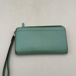 Kate Spade Womens Turquoise Tan Inner Zipper Pocket Clutch Wristlet Wallet
