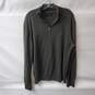 AllSaints 1/4 Zip Up Dark Green Wool Pullover Sweatshirt Size XL image number 1