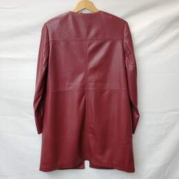 NWT Chico's Women's Faux Leather Mid Length Open Front Jacket in Red Size 1 alternative image