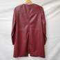 NWT Chico's Women's Faux Leather Mid Length Open Front Jacket in Red Size 1 image number 2