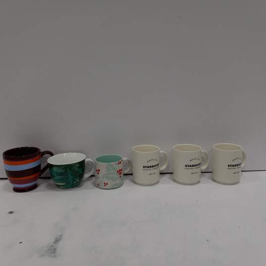 Bundle of 6 Assorted Starbucks Ceramic Coffee Mugs image number 1