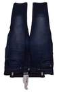 Womens Blue Five Pockets Flat Front Button Straight Leg Jeans Size Large image number 4