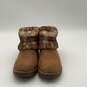 Womens Brown Leather Round Toe Classic Faux Fur Shearling Boots Size 9 image number 1