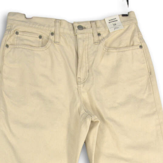 NWT Womens Beige Denim 5-Pocket Design Slouchy Boyfriend Jeans Size 28 image number 3