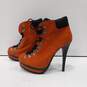 Xhilaration Women's Boot Like Orange Suede High Heel Boots Size 10 image number 2