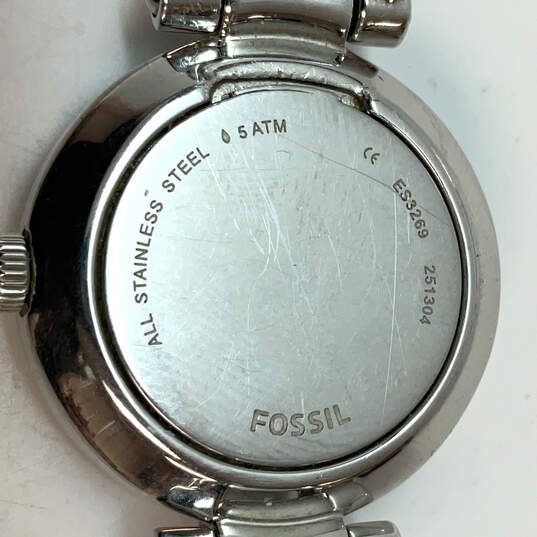 Designer Fossil ES-3269 Stainless Steel Round Dial Analog Wristwatch image number 4