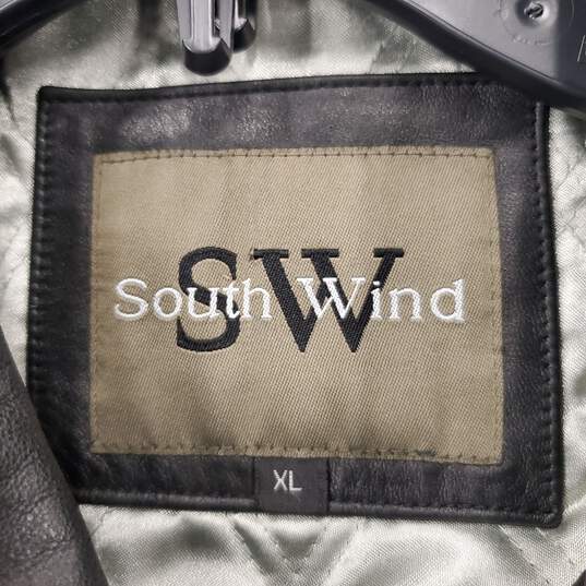 South Wind Men Black Leather Coat XL image number 3