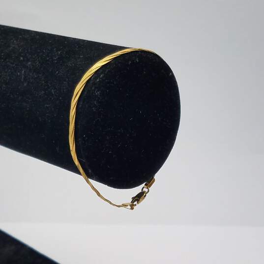 14k Gold Braided Herringbone Bracelet 2.5g image number 4