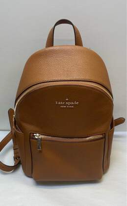 Kate Spade Pebble Leather Leila Dome Backpack Brown