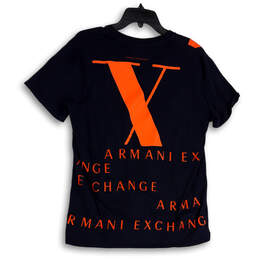 Womens Blue Orange Printed V-Neck Short Sleeve Pullover T-Shirt Size Large alternative image