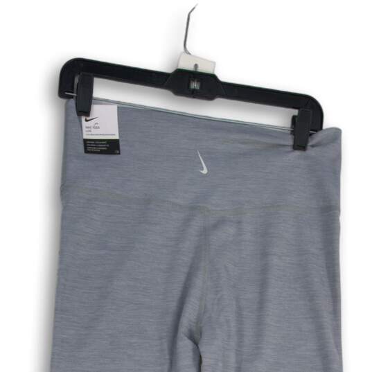 NWT Nike Womens Gray Yoga Dri-FIT Luxe High Waist Cropped Leggings Size L image number 4