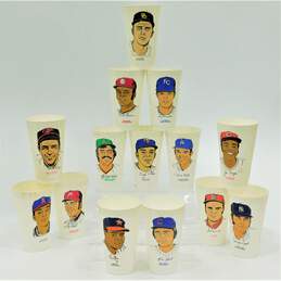 Vintage 1970s 7-Eleven MLB Baseball Player Slurpee Cups Lot of 14