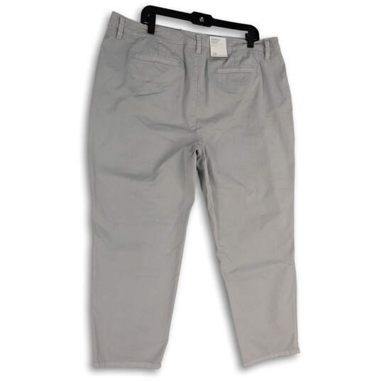 NWT Womens Gray Flat Front Slash Pocket Straight Leg Ankle Pants Size 18 image number 2
