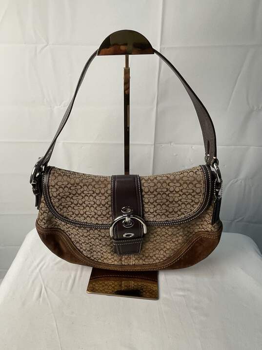 Certified Authentic Coach Brown Leather Suede Trim Hobo Bag image number 4