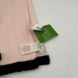 NWT Kate Spade Womens Pink Black Knitted Rectangle Winter Scarf alternative image