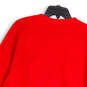Womens Red Embroidered Crew Neck Long Sleeve Pullover Sweater Size XL image number 2