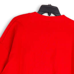 Womens Red Embroidered Crew Neck Long Sleeve Pullover Sweater Size XL alternative image