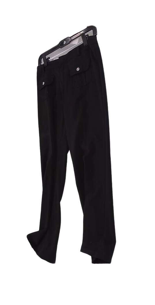 Womens Black Flat Front Pockets Stretch Dress Pants Size 5 Junior image number 3