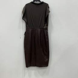 NWT Express Womens Brown Sleeveless Back Zip Sheath Dress Size Large alternative image