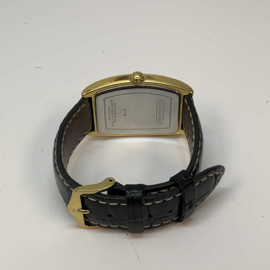 Designer Coach Gold-Tone Adjustable Leather Band Classic Analog Wristwatch image number 4