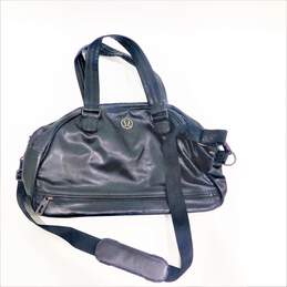 LuluLemon Black Leather Duffel Gym Bag