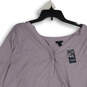 NWT Womens Lavender 3/4 Sleeve V-Neck Pullover Blouse Top Size 4/4X/26 image number 3