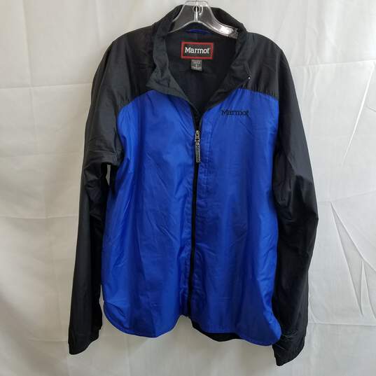 Marmot blue and black fleece lined jacket men's L image number 1