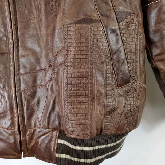 Bare Fox Vintage Men's Brown Leather Jacket SZ 2XL NWT image number 6
