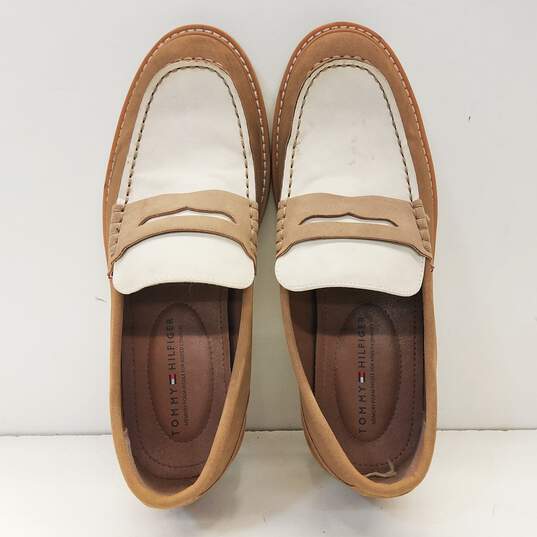 Tommy Hilfiger Sector Brown/White Slip On Penny Loafers Men's Size 9 image number 6