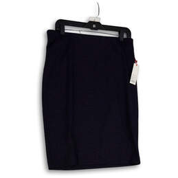 NWT Womens Blue Pleated Knee Length Straight & Pencil Skirt Size Medium alternative image