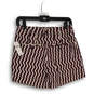 NWT Womens Purple White Striped Flat Front Slash Pocket Casual Shorts Sz 0 image number 2