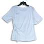 Lands' End Womens White Round Neck Short Sleeve Pullover T-Shirt Size 6-8 image number 2